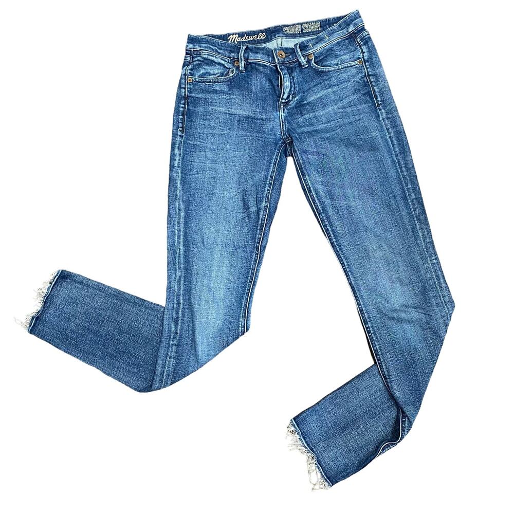 MADEWELL Jeans Women’s Size 26 Blue Skinny Skinny Medium Wash Denim Raw Hem